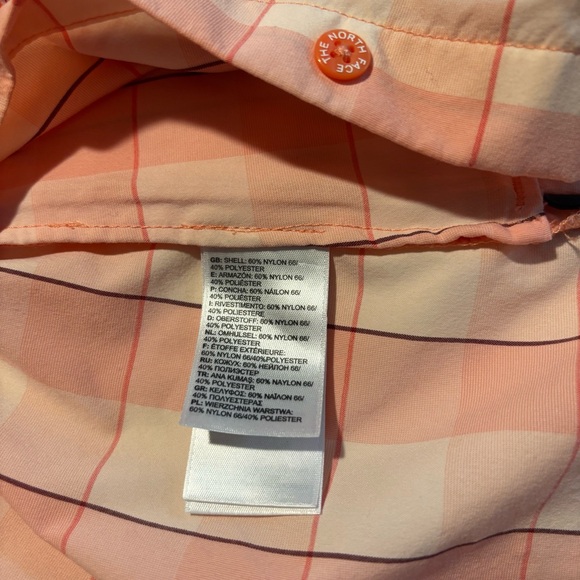 The North Face Long Sleeve Sunblocker Button Shirt Coral Plaid Pockets Women’s S - Picture 10 of 13